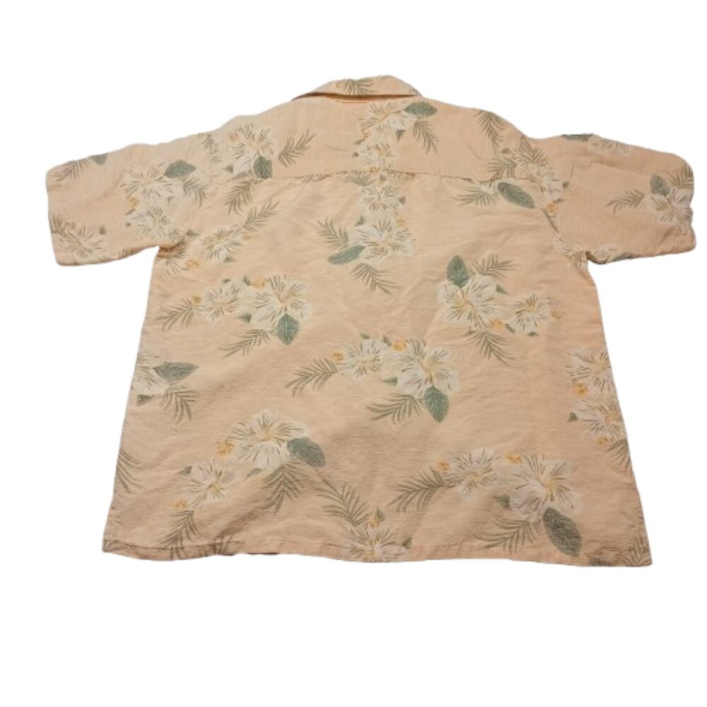 Paradise Coves Men's Button Up Floral Hawaiian Shit Size L 70% Silk 30% Linen - Picture 3 of 5